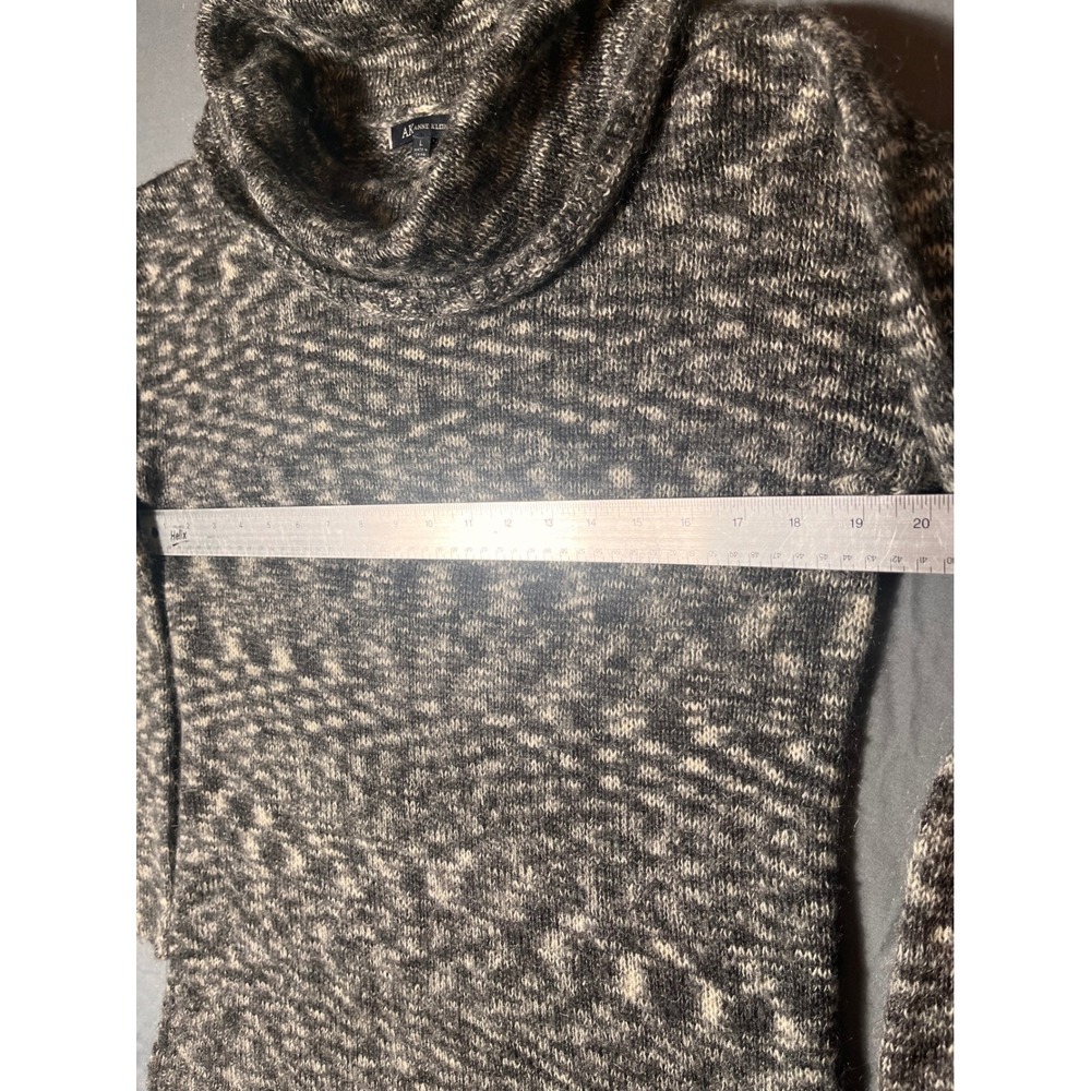 Anne Klein Gray Marled Mohair Blend Cowl Neck Sweater Women's L‎ Soft Cozy Knit - Picture 6 of 11